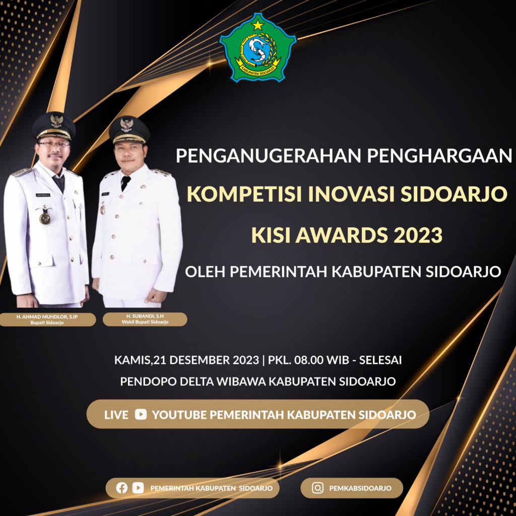 Penganugerahan Penghargaan Kompetisi Inovasi Sidoarjo KISI AWARD 2023 ...